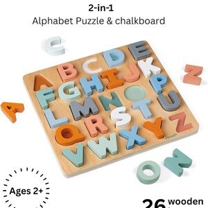 TY011 Janod Alphabet Puzzle & Chalkboard - Multicolor